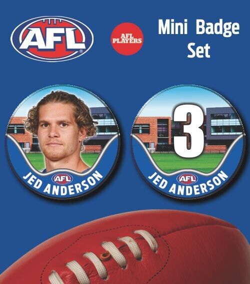 2021 AFL North Melbourne Mini Player Badge Set - ANDERSON, Jed