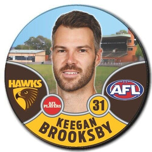 2021 AFL Hawthorn Player Badge - BROOKSBY, Keegan