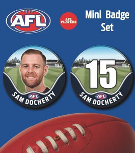 2021 AFL Carlton Mini Player Badge Set - DOCHERTY, Sam