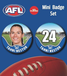 2021 AFLW Nth Melbourne Mini Player Badge Set - NESTOR, Tahni