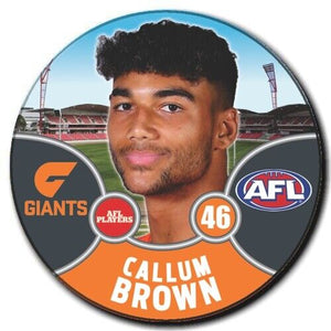 2021 AFL GWS Giants Player Badge - BROWN, Callum
