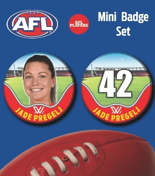 2021 AFLW Gold Coast Suns Mini Player Badge Set - PREGELJ, Jade