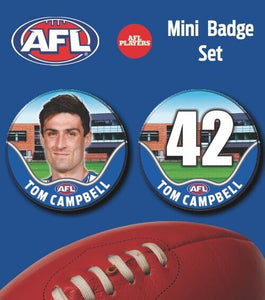 2021 AFL North Melbourne Mini Player Badge Set - CAMPBELL, Tom