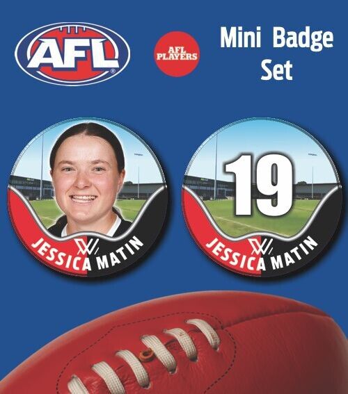 2021 AFLW St. Kilda Mini Player Badge Set - MATIN, Jessica
