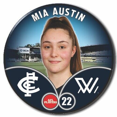 2023 AFLW S7 Carlton Player Badge - AUSTIN, Mia
