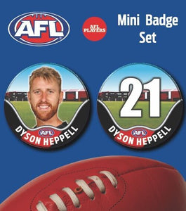 2021 AFL Essendon Mini Player Badge Set - HEPPELL, Dyson