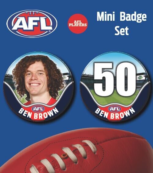 2021 AFL Melbourne Mini Player Badge Set - BROWN, Ben