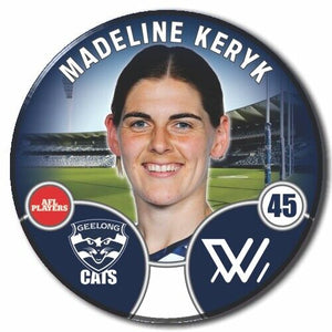 2022 AFLW Geelong Player Badge - KERYK, Madeline