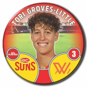 2022 AFLW Gold Coast Player Badge - GROVES-LITTLE, Tori