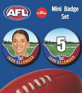 2021 AFLW Brisbane Mini Player Badge Set - ELLENGER, Jade