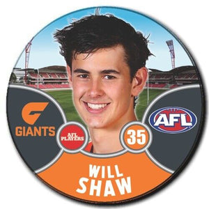 2021 AFL GWS Giants Player Badge - SHAW, Will