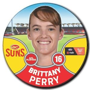 2021 AFLW Gold Coast Suns Player Badge PERRY, Brittany