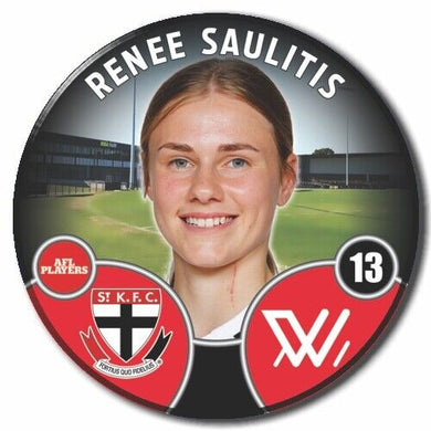 2022 AFLW St Kilda Player Badge - SAULITIS, Renee