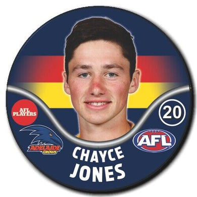2019 AFL Adelaide Crows Player Badge - JONES, Chayce