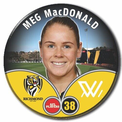 2023 AFLW S7 Richmond Player Badge - MacDONALD, Meg