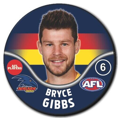 2019 AFL Adelaide Crows Player Badge - GIBBS, Bryce