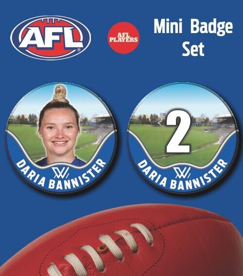 2021 AFLW Nth Melbourne Mini Player Badge Set - BANNISTER, Daria