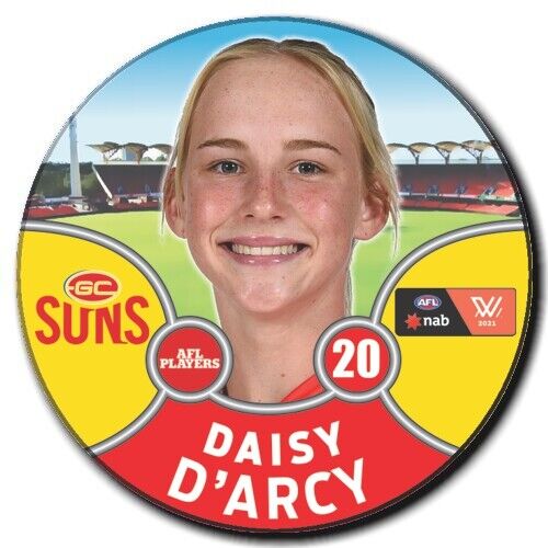 2021 AFLW Gold Coast Suns Player Badge - D'ARCY, Daisy