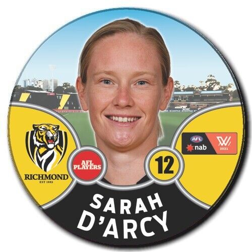 2021 AFLW Richmond Player Badge - D'ARCY, Sarah