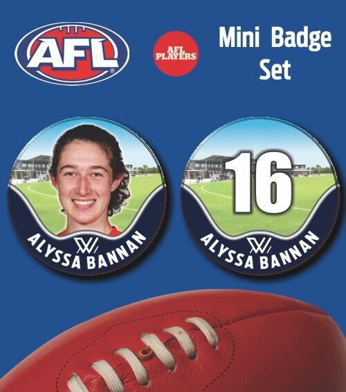 2021 AFLW Melbourne Mini Player Badge Set - BANNAN, Alyssa