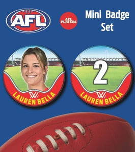 2021 AFLW Gold Coast Suns Mini Player Badge Set - BELLA, Lauren