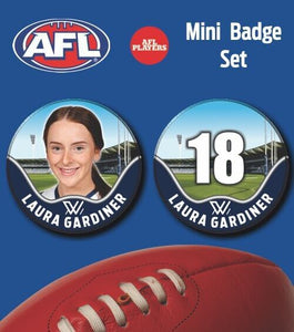 2021 AFLW Geelong Mini Player Badge Set - GARDINER, Laura