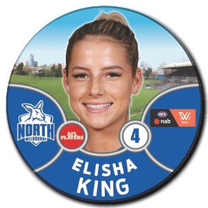 2021 AFLW North Melbourne Player Badge - KING, Elisha