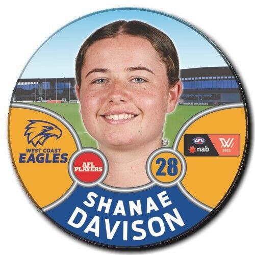 2021 AFLW West Coast Eagles Player Badge - DAVISON, Shanae