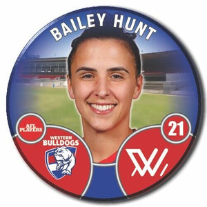 2022 AFLW Western Bulldogs Player Badge - HUNT, Bailey