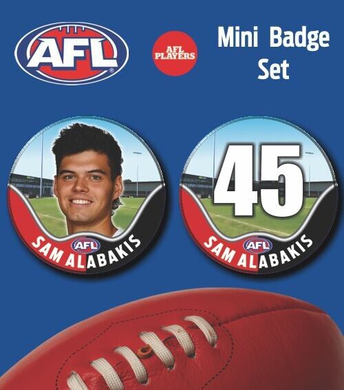 2021 AFL St Kilda Mini Player Badge Set - ALABAKIS, Sam