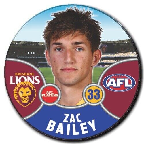 2021 AFL Brisbane Lions Player Badge - BAILEY, Zac