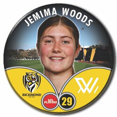 2023 AFLW S7 Richmond Player Badge - WOODS, Jemima
