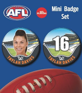 2021 AFLW GWS Mini Player Badge Set - DAVIES, Taylah