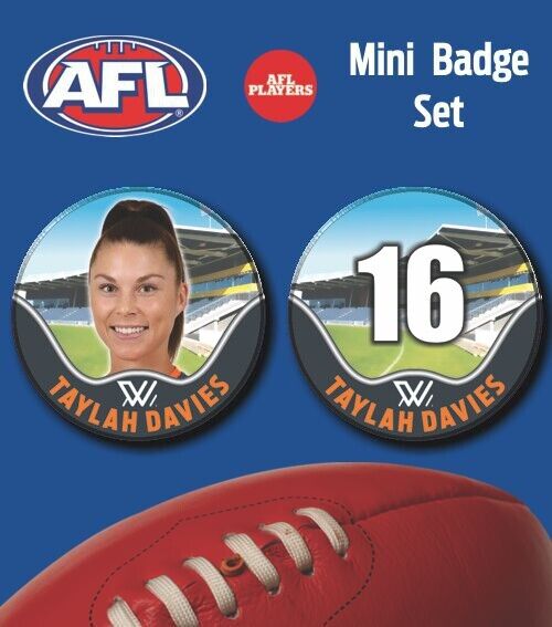 2021 AFLW GWS Mini Player Badge Set - DAVIES, Taylah