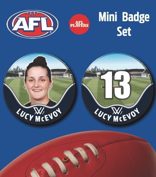 2021 AFLW Carlton Mini Player Badge Set - McEVOY, Lucy
