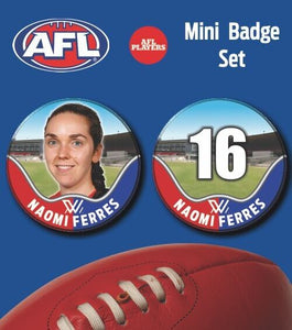 2021 AFLW Western Bulldogs Mini Player Badge Set - FERRES, Naomi