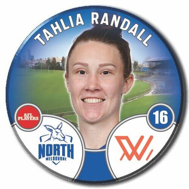 2022 AFLW North Melbourne Player Badge - RANDALL, Tahlia