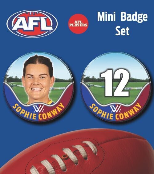 2021 AFLW Brisbane Mini Player Badge Set - CONWAY, Sophie