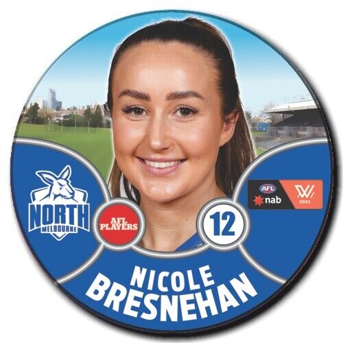 2021 AFLW North Melbourne Player Badge - BRESNEHAN, Nicole