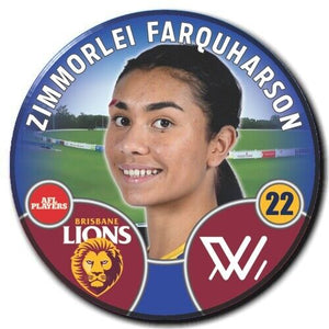 2022 AFLW Brisbane Player Badge - FARQUHARSON, Zimmorlei