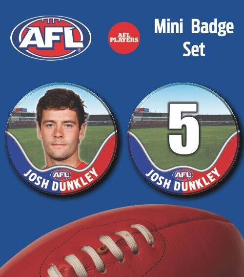 2021 AFL Western Bulldogs Mini Player Badge Set - DUNKLEY, Josh