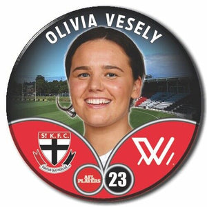 2023 AFLW S7 St Kilda Player Badge - VESELY, Olivia