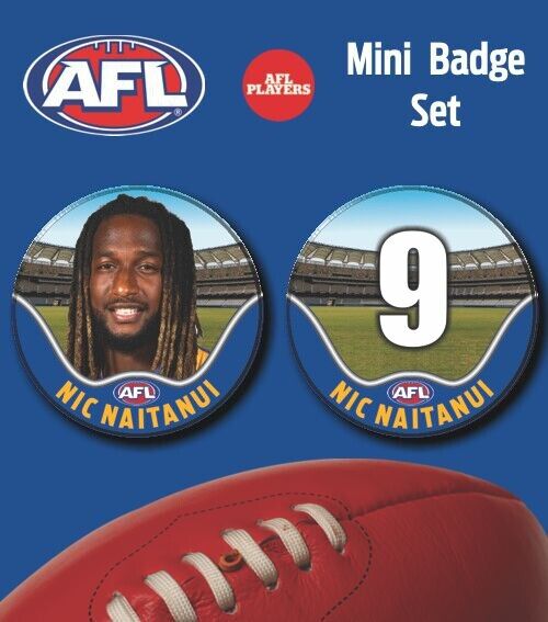 2021 AFL West Coast Eagles Mini Player Badge Set - NAITANUI, Nic