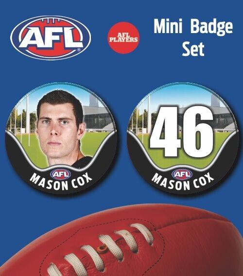 2021 AFL Collingwood Mini Player Badge Set - COX, Mason