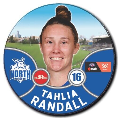2021 AFLW North Melbourne Player Badge - RANDALL, Tahlia