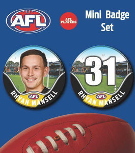 2021 AFL Richmond Mini Player Badge Set - MANSELL, Rhyan