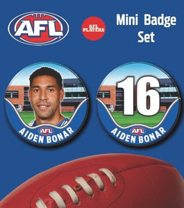 2021 AFL North Melbourne Mini Player Badge Set - BONAR, Aiden