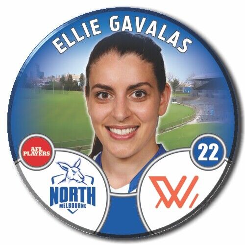2022 AFLW North Melbourne Player Badge - GAVALAS, Ellie