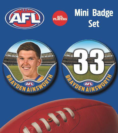 2021 AFL West Coast Eagles Mini Player Badge Set - AINSWORTH, Brayden