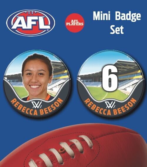 2021 AFLW GWS Mini Player Badge Set - BEESON, Rebecca